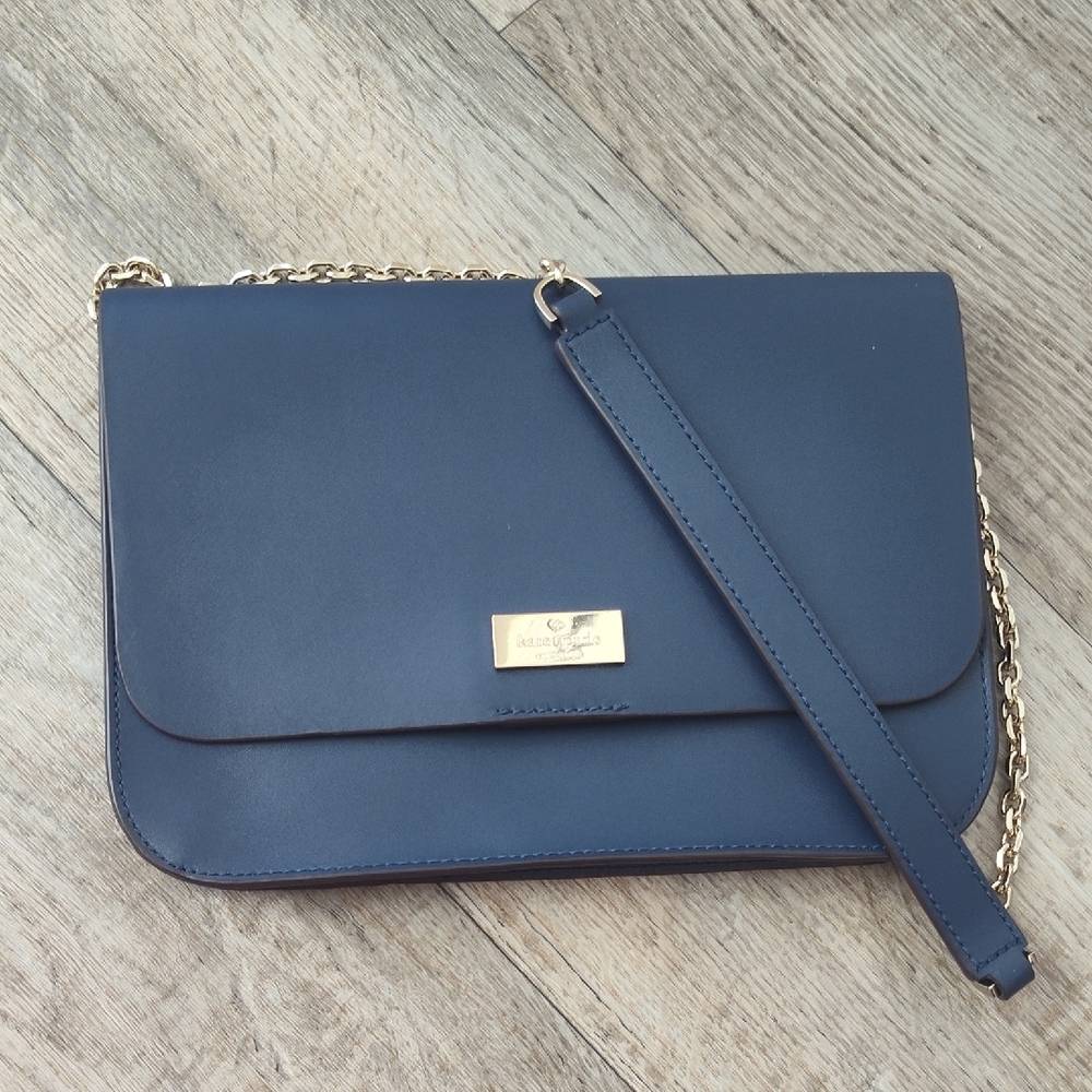 Kate Spade Blue Shoulder Bag with Gold Accents - Picture 9 of 10